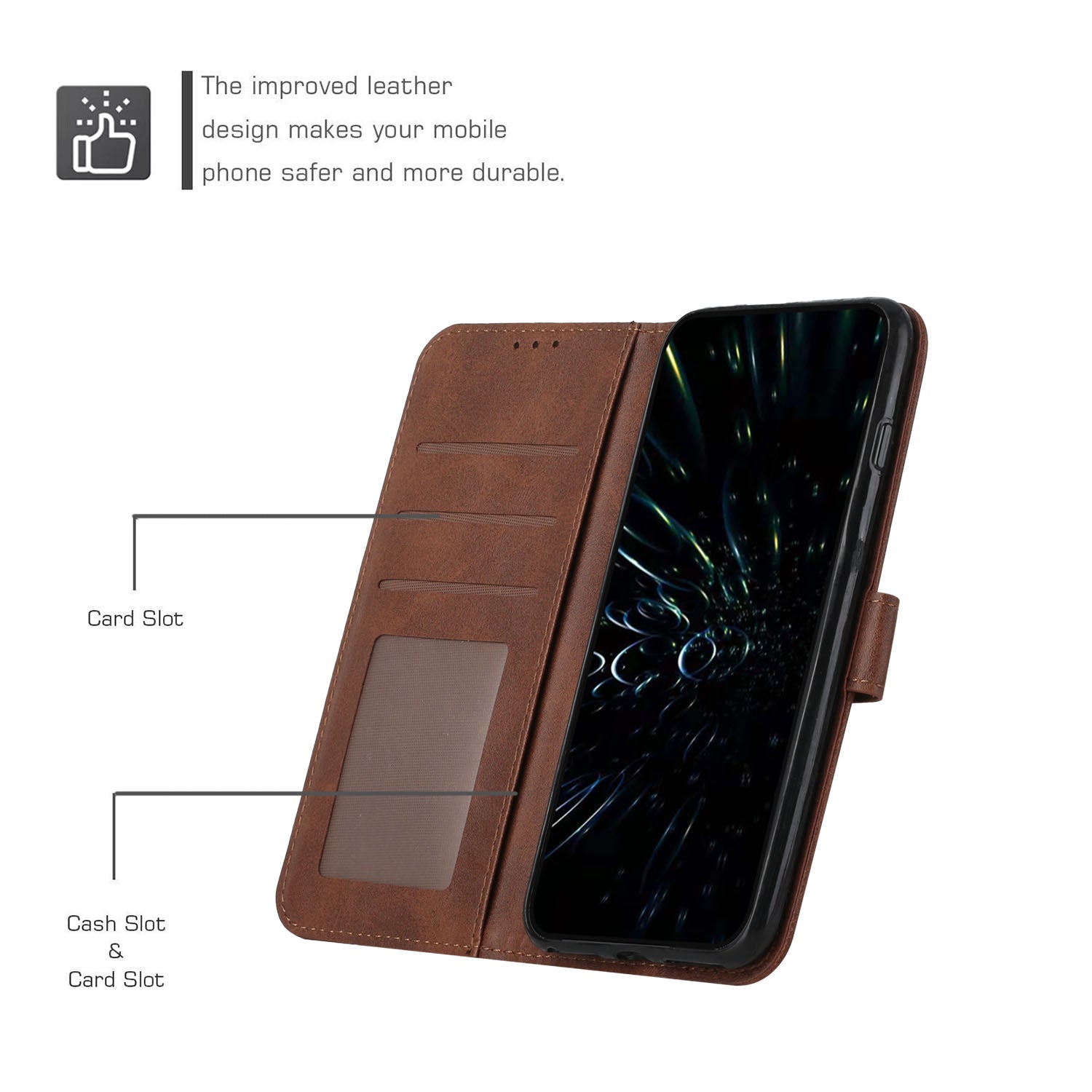 For Oppo Reno11 F 5G / F25 Pro 5G Case PU Leather Calf Texture Phone Cover with 3 Card Holder For Oppo Reno11 F 5G / F25 Pro 5G Case PU Leather Calf Texture Phone Cover with 3 Card Holder